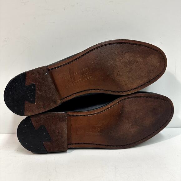 EUC Rancourt & Co x Cole Haan Tassel Loafer Moc Black Calf Made in Maine USA 9.5 - Picture 9 of 11